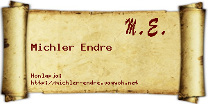 Michler Endre névjegykártya